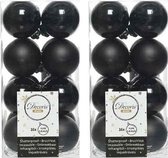 Zwarte kunststof kerstballen - 32 stuks - 4 cm - Kunststof