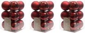 36x Donkerrode kunststof kerstballen 6 cm - Mat/glans - Onbreekbare plastic kerstballen - Kerstboomversiering donkerrood