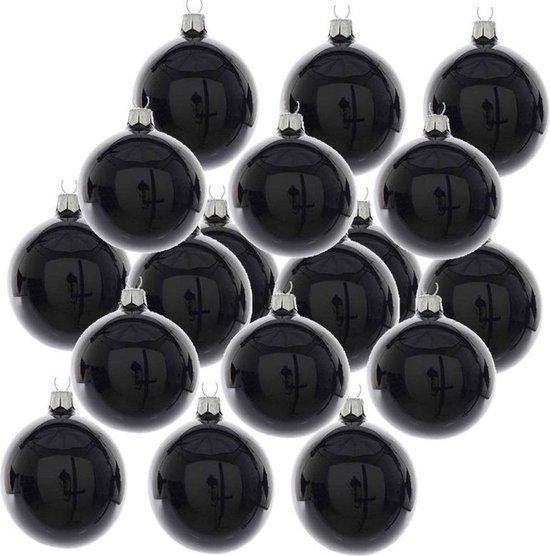 Haat Bewonderenswaardig Wanneer 18x Zwarte glazen kerstballen 6 cm - Glans/glanzende - Kerstboomversiering  zwart | bol.com