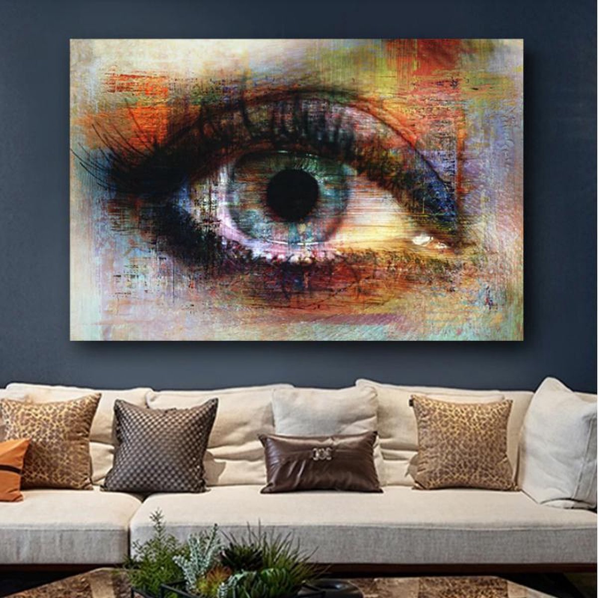 Canvas Schilderij * Het Oog in Grafitti * - Kunst aan je Muur - Graffiti -... | bol.com