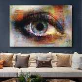 Canvas Schilderij * Het Oog in Grafitti * - Kunst aan je Muur - Modern Graffiti - Kleur - 70 x 100 cm