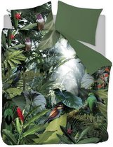 Snoozing Tropical Birds - Dekbedovertrek - Lits-jumeaux - 260x200/220 cm + 2 kussenslopen 60x70 cm - Groen
