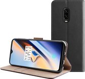 BMAX Leren book case hoesje voor OnePlus 6T / Lederen book cover / Beschermhoesje / Telefoonhoesje / Hard case / Telefoonbescherming - Zwart