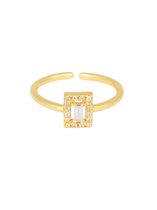 Zirconia bar ring gold plated