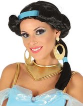 FIESTAS GUIRCA, S.L. - Oosterse prinses pruik met blauwe hoofdband voor vrouwen
