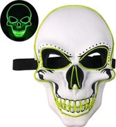 Led Masker Halloween- Groen - Doodskop - Doodshoofd - 3 ledfuncties - 4 kleuren