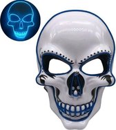 Led Masker Halloween - Blauw - Doodskop - Doodshoofd - 3 ledfuncties - 4 kleuren
