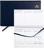 Agenda Castelli H44 ringband zakagenda Parma pvc seta 2020 blauw liggend