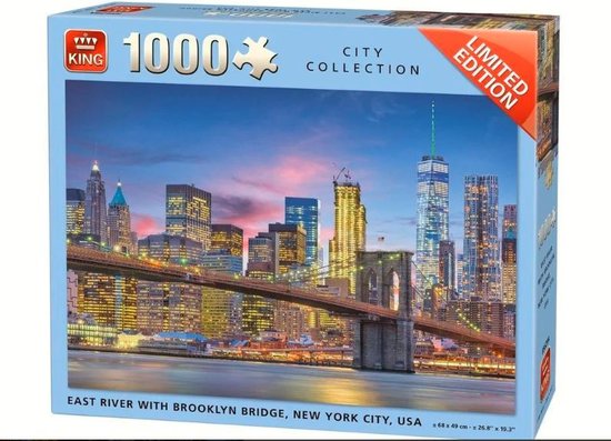 King City Collection East River With Brooklyn Bridge, New York City, USA  Puzzel | bol.com