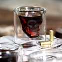 Aretica Shot glaasjes Skull gift set van 4 - Inhoud 25ml - Ø 4.7cm - Schedel shot glaasjes set van 4 - Glazen glaasjes met doodshoofd - Transparant - Borrelglas - Drankspel