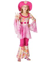 LUCIDA - Roze hippie kostuum voor meisjes - S 110/122 (4-6 jaar)