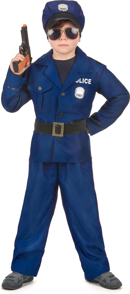 Costume Policier Français Enfant - Bleu - 104 cm - Déguisement