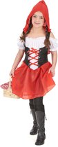 LUCIDA - Sprookjesachtig Roodkapje kostuum voor meisjes - M 122/128 (7-9 jaar)
