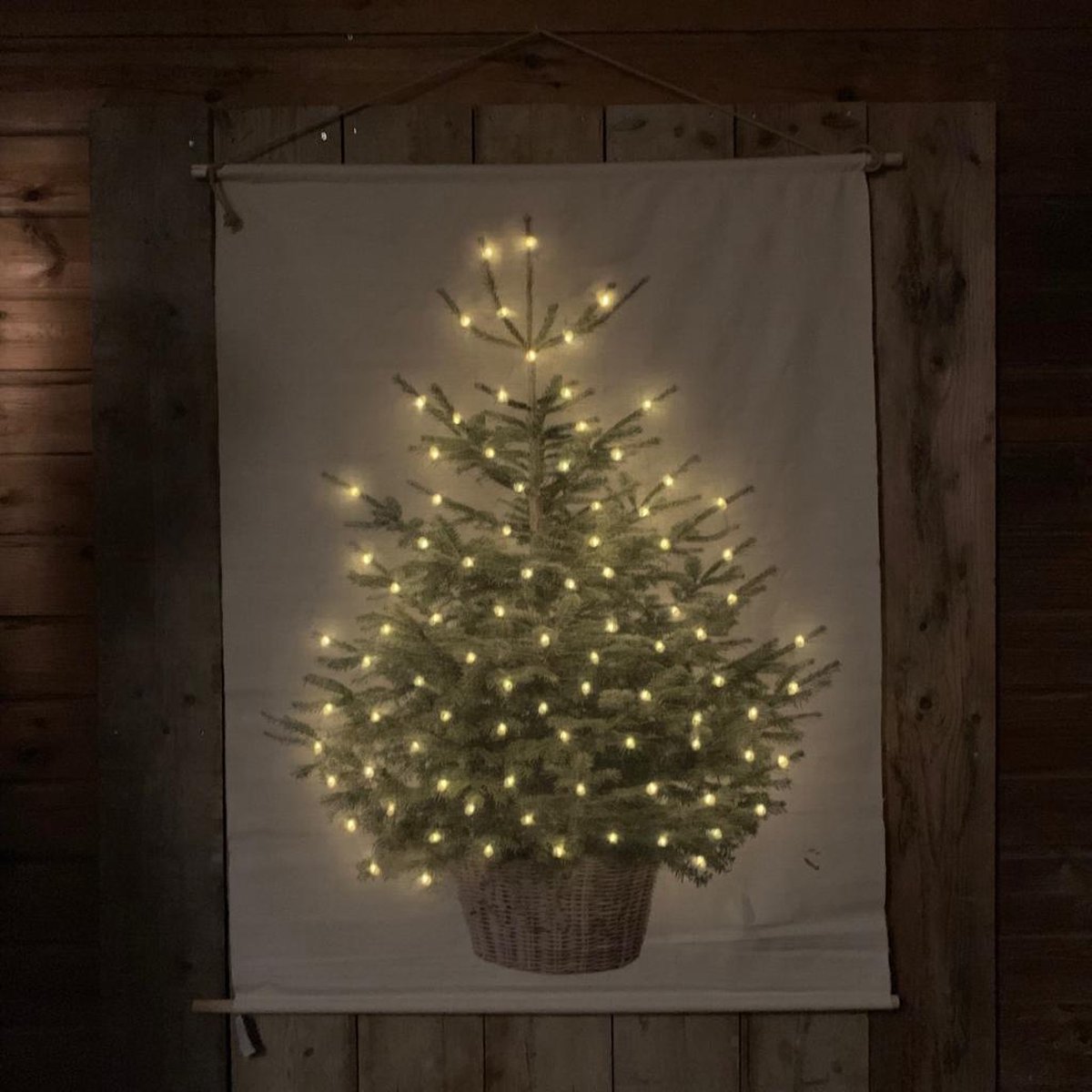 Countryfield Wanddoek Kerstboom met LED - 110 x 136 cm | bol.com
