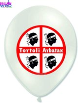 10 x Tortoli-ballonnen - Arbatax Ø 30 cm voor lucht of helium - Wit