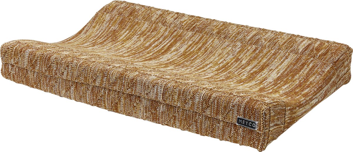 Meyco aankleedkussenhoes Block mixed - okergeel/camel Meyco aankleedkussenhoes Block mixed - okergeel/camel