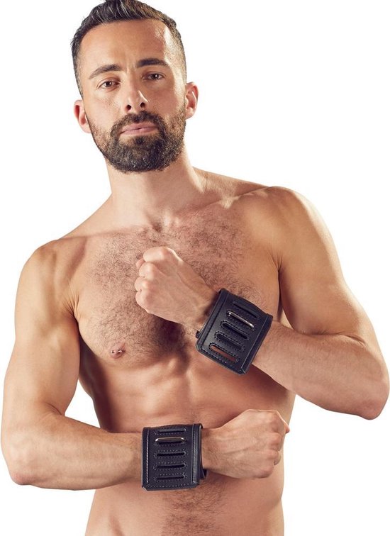 ZADO - Menottes en cuir de haute qualité ajustables - Taille unique - Noir