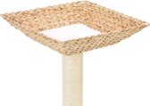 Kattenkrabpaal - Zeegras, zachte pluche en sisal touw - Naturel - 40 x 40cm