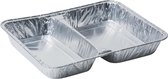 Rechthoekig Aluminium Bak 2 vak, 225x175x30mm, 100st.