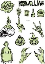 Halloween Nep Tattoo - Glow in the Dark - Spooky Halloween