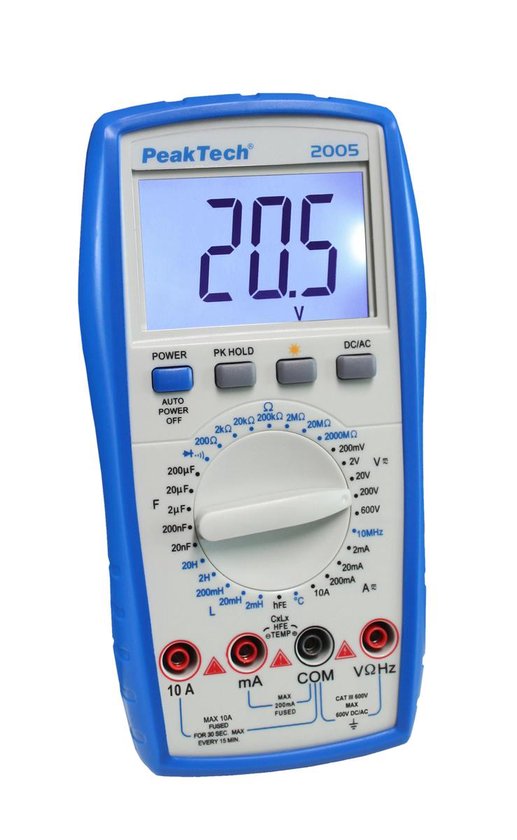 P2180 | PeakTech Digitale multimeter met LCR-meter, 1kV, 400Hz, 60MOhm | Nederland