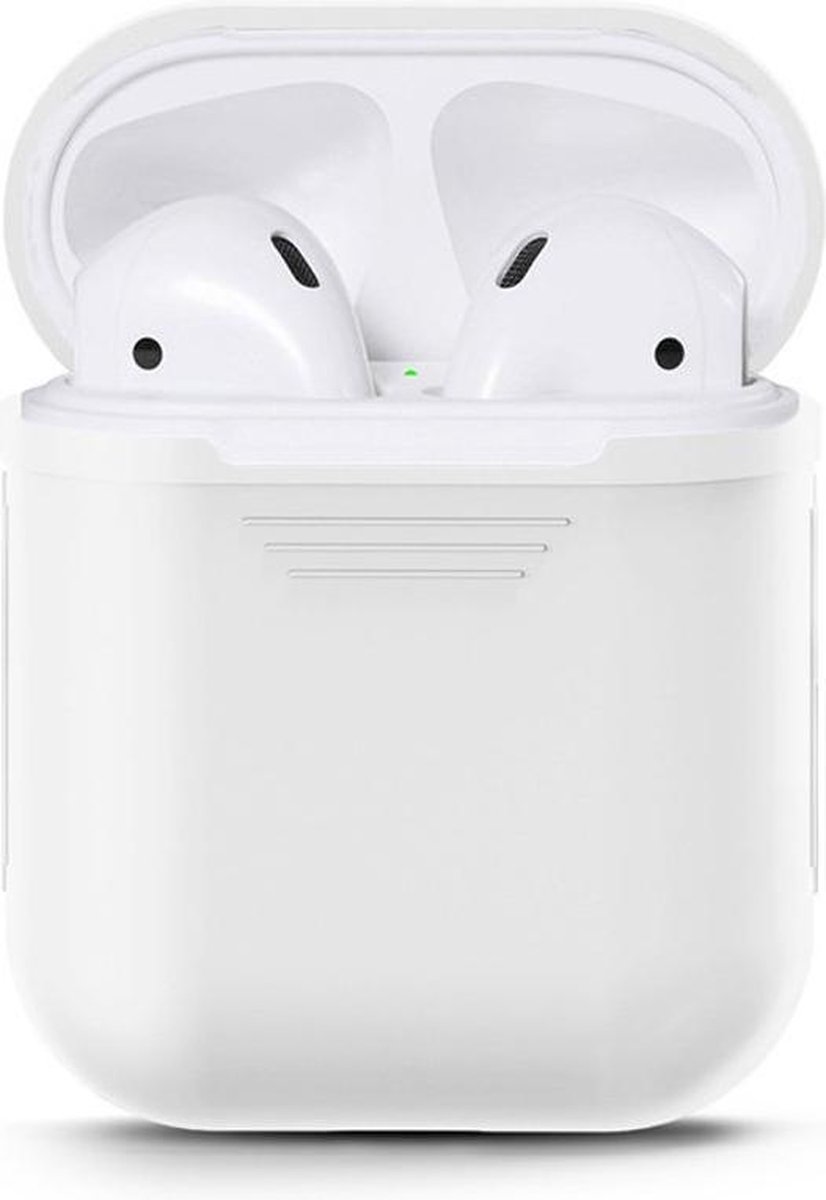 Silicone Case Cover Hoesje geschikt voor Apple Airpods - Wit