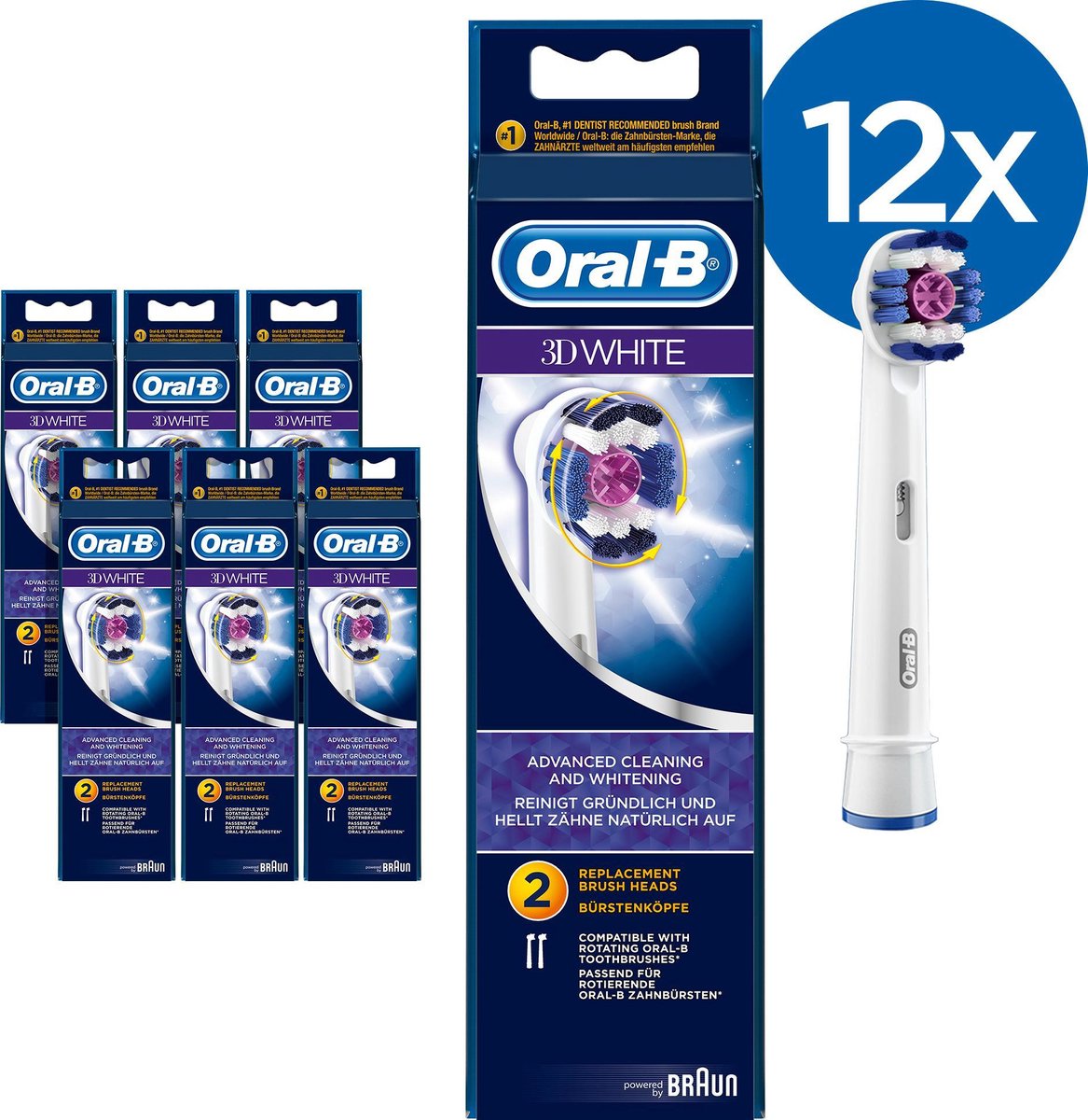 Oral-B 3D White - Opzetborstels - 12 Stuks | bol.com