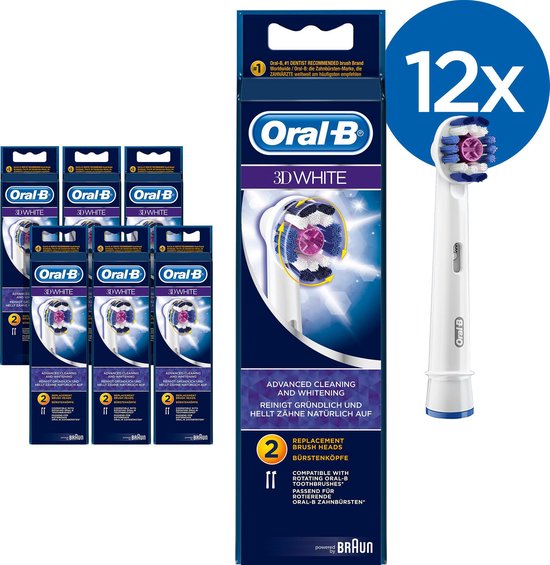 helder veelbelovend hulp in de huishouding Oral-B 3D White - Opzetborstels - 12 Stuks | bol.com