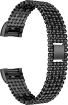 SmartphoneClip® Beadstyle bandje Zwart- geschikt voor Fitbit Charge 2