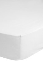 Hoeslaken Katoen Strijkvrij Wit-180 x 220 cm