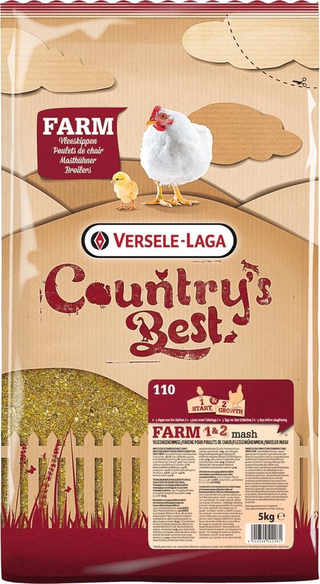 Versele-Laga Country`s Best Farm 1&2 Mash Groeikorrel Vlees Kip 5 kg Van 0  Weken | bol.com