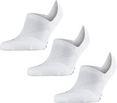 FALKE Cool Kick 3-Pack anatomische pluche zool Functioneel garen Multipack Unisex Invisible sneakersokken wit - Maat 42-43