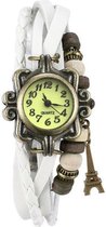 Fako® - Armband Horloge - Eiffeltoren - Wit