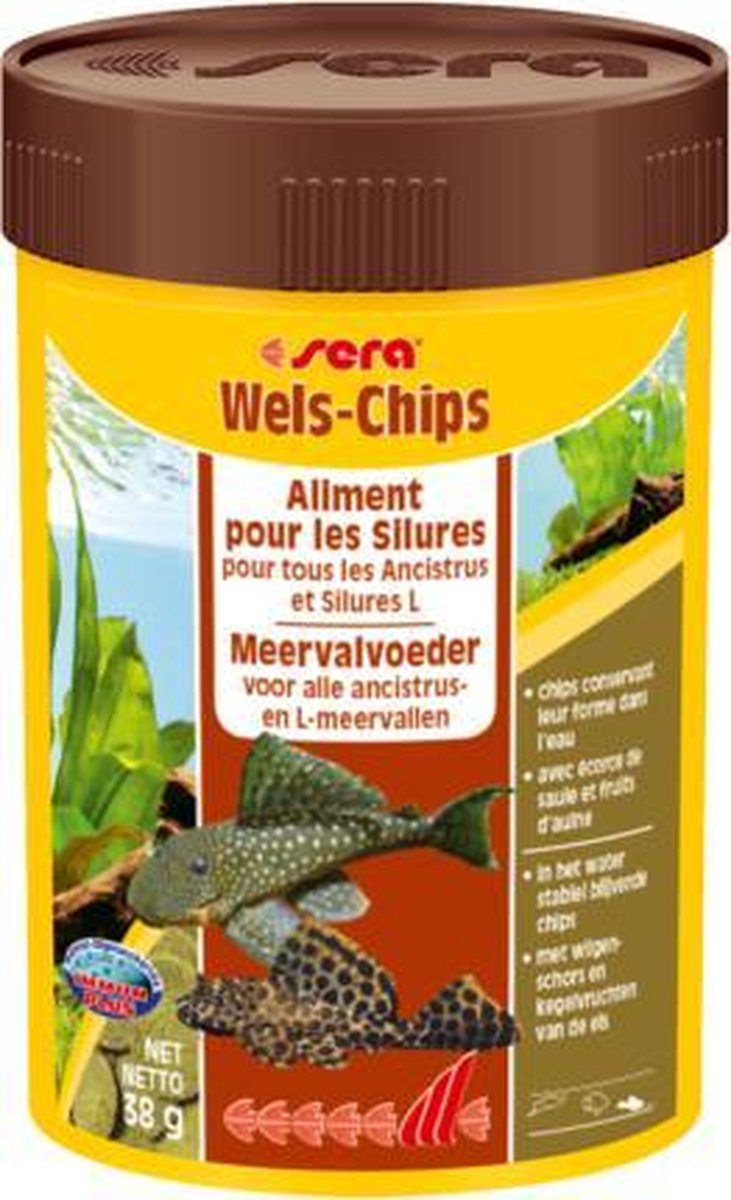 Sera chips voor katvis Ancistrus L meervallen 100ml