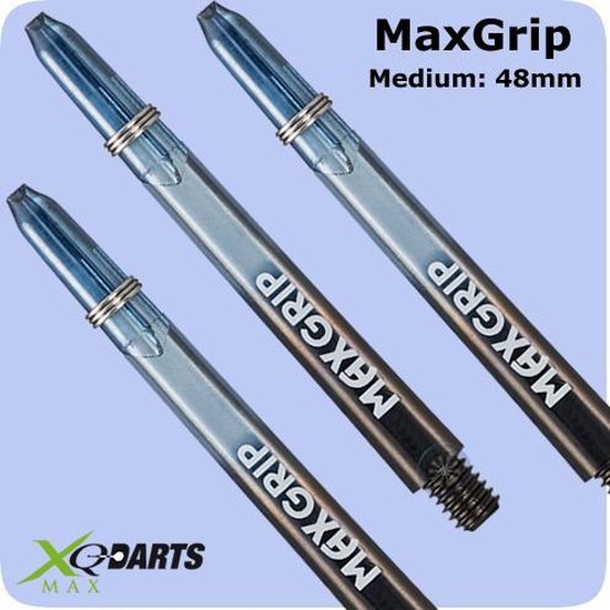 Thumbnail van een extra afbeelding van het spel Dragon darts - Maxgrip – 3 sets - darts shafts - zwart-blauw - medium – en 3 sets – carbon – darts flights