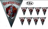 12x Vlaggenlijn ridders historical - ridder middeleeuwen historie decoratie vlaglijn