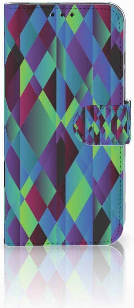 Honor 10 Lite Book Case Abstract Green Blue