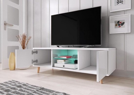TV Meubel Hoogglans - Scandinavisch Design Inclusief Led verlichting | bol.com