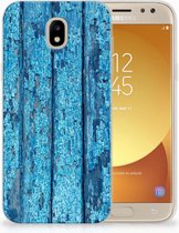 Geschikt voor Samsung Galaxy J5 2017 Uniek TPU Hoesje Wood Blue