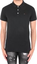 Tommy Jeans - Heren Polo SS Slim Fit Pique Polo - Zwart - Maat M