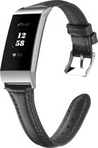 Bandje leer zwart geschikt voor Fitbit Charge 3 / Charge 4 - SmartphoneClip