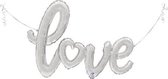 Partydeco - Folie letters Love zilver 119cm