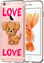 Apple Iphone 6 / 6S Siliconen backcover hoesje (Love hondje love)