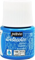 Pébéo Setacolor Glitter Blauwe Textielverf - 45ml textielverf voor lichte stoffen