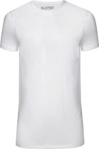 Slater 7700 - Basic Fit Extra Lang 2-pack T-shirt ronde hals korte mouw wit XL 100% katoen