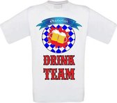 T-shirt Oktoberfest drink team maat S wit