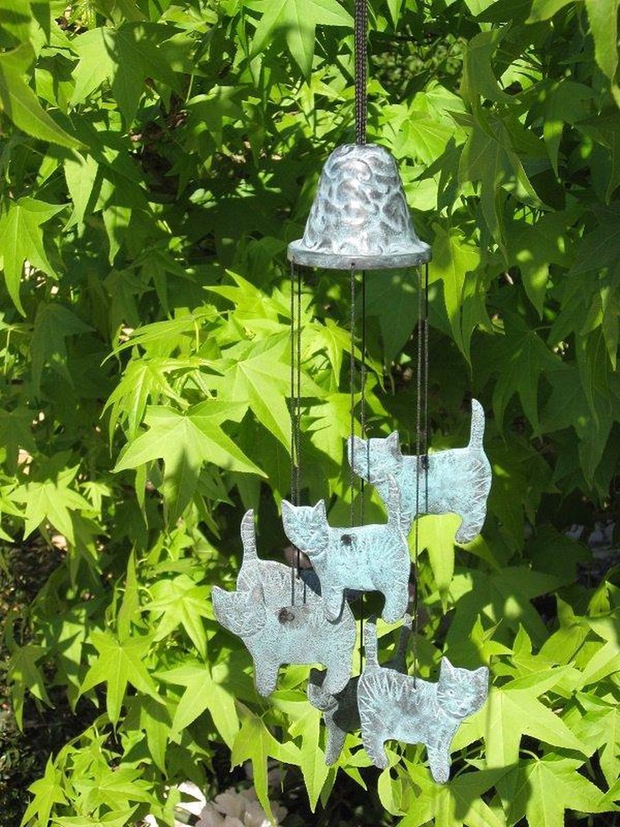 Windgong - windklokken - bronzen katten