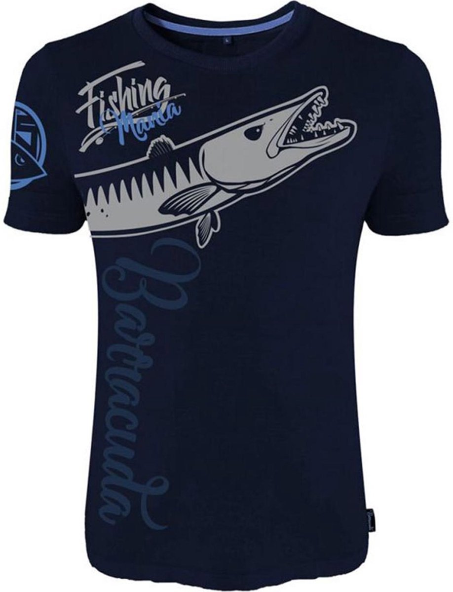 Hotspot Design T-Shirt | Fishing Mania Barracuda | Blue | Maat XXL