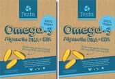 Testa Omega 3 Algenolie. Hoogste concentratie Vegan Omega-3 DHA + EPA. 120 Capsules - Plantaardig Voedingssupplement