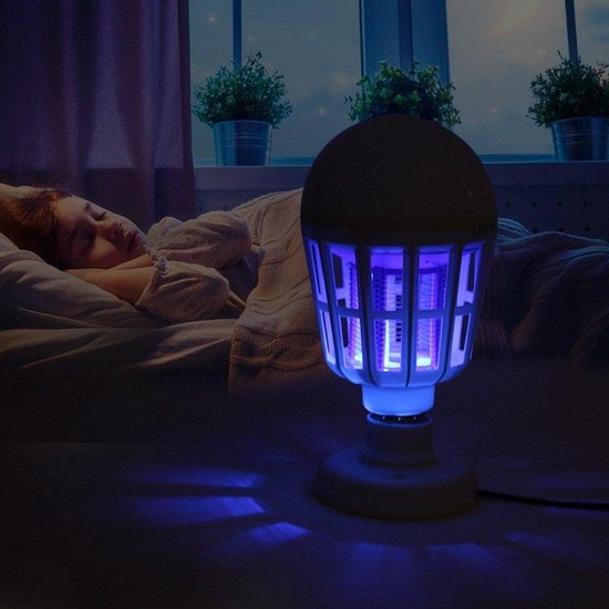 2x LED E27 Anti insecten lamp 6000K + UV schok | bol.com